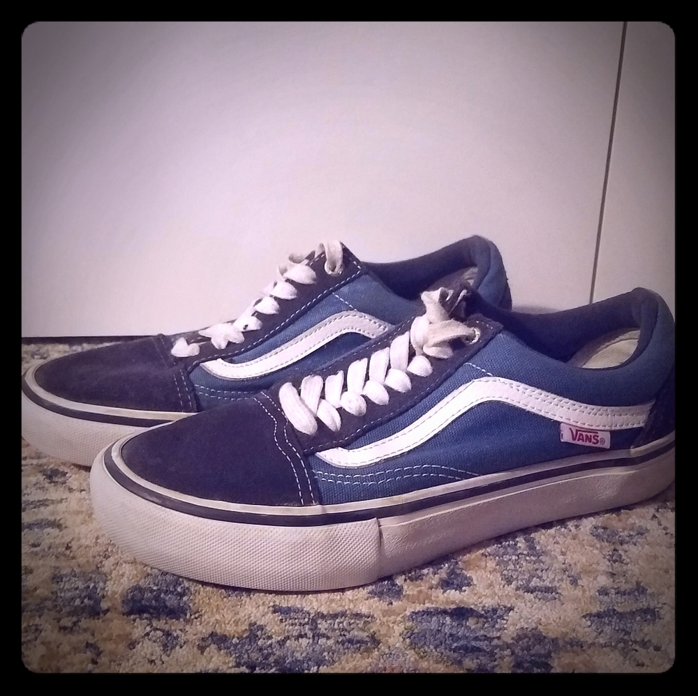 Vans Old Skool Pro Sneaker, Navy Suede & Canvas